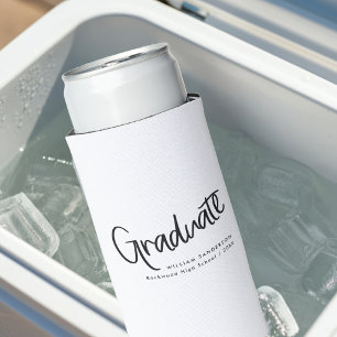 Rafraîchisseur Pour Canette Slim Décontracté Script tendance noir & blanc Graduatio