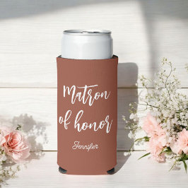 Rafraîchisseur Pour Canette Slim Demoiselle d'Honneur Terracotta Brun Mariage