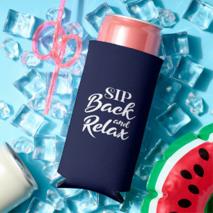 Rafraîchisseur Pour Canette Slim Détendez-vous en buvant Blue Slim