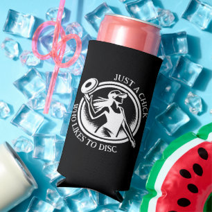 Rafraîchisseur Pour Canette Slim Disque féminin personnalisé Golf