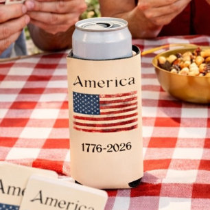 Rafraîchisseur Pour Canette Slim Drapeau américain 1776 à 2026 États-Unis 250e anni