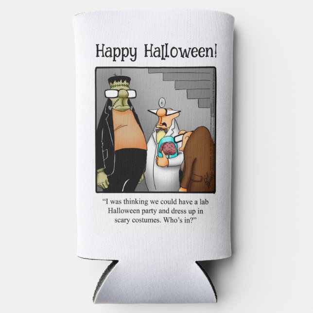 Rafraîchisseur Pour Canette Slim Drôle Halloween Humour peut refroidir cadeau (Recto)