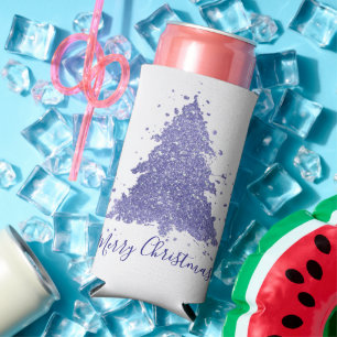 Rafraîchisseur Pour Canette Slim Elegant Merry Christmas Charming Lavender Purple