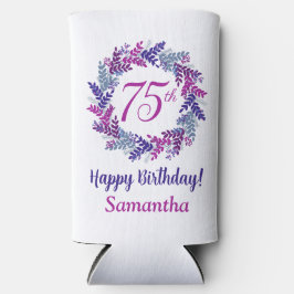 Rafraîchisseur Pour Canette Slim Élégante couronne violette rose 75e anniversaire