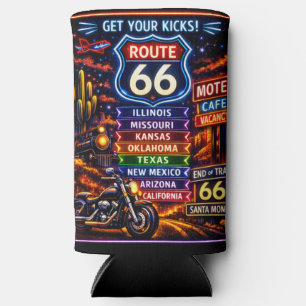 Rafraîchisseur Pour Canette Slim Enseigne néon Route 66 Rétro pour voyage sur la ro