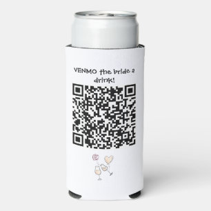 Rafraîchisseur Pour Canette Slim Envoyer à la mariée un verre avec un code QR perso