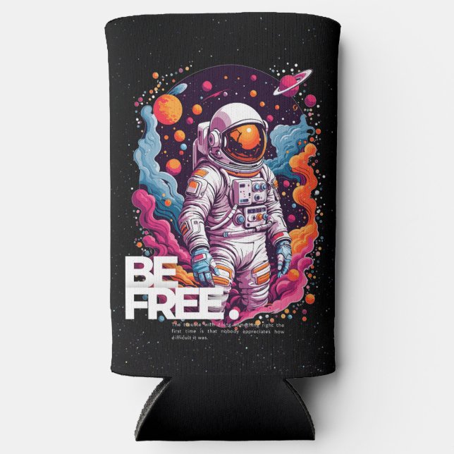 Rafraîchisseur Pour Canette Slim ÊTRE GRATUIT Conception des astronautes (Recto)