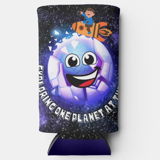 Rafraîchisseur Pour Canette Slim Exploration d'une planète à l'époque . garçon dans (Recto)