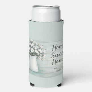 Rafraîchisseur Pour Canette Slim Ferme aux Fleurs de Coton Rustique Doux Rafraîchis