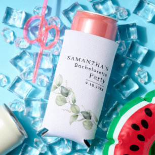 Rafraîchisseur Pour Canette Slim Fête de Bachelorette Eucalyptus Aquarelle