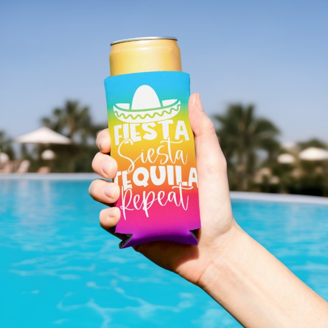 Rafraîchisseur Pour Canette Slim Fête de Fiesta Vibrante sur mesure (Piscine in situ)