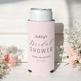 Rafraîchisseur Pour Canette Slim Fête des mariées rose chic minimaliste
