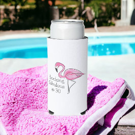 Rafraîchisseur Pour Canette Slim Flamant rose rose flocage fabuleux à trente