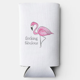 Rafraîchisseur Pour Canette Slim Flamant rose rose Flocking Fabulous