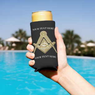 Rafraîchisseur Pour Canette Slim Freemason Carré et boussole maçonnerie maçonnique