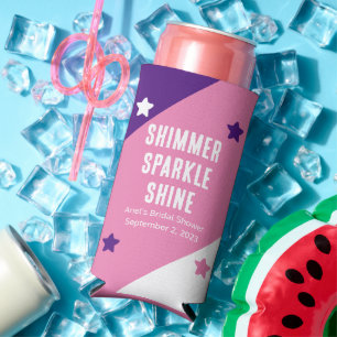 Rafraîchisseur Pour Canette Slim Funny "Shimmer Sparkle Shine" Mariage Faveurs