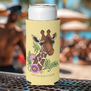 Rafraîchisseur Pour Canette Slim Giraffe Fleurs de Portrait Jaunes