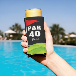 Rafraîchisseur Pour Canette Slim Golf 40e anniversaire au golfeur avec drapeau de g