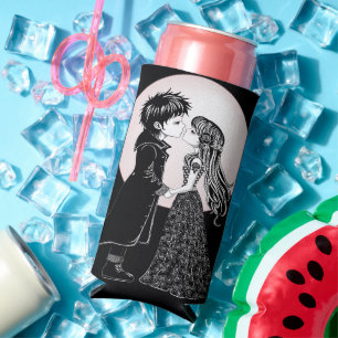 Rafraîchisseur Pour Canette Slim Gothique Emo Enfants Kiss Valentine's Day