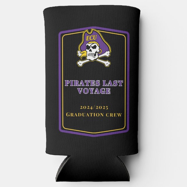Rafraîchisseur Pour Canette Slim Graduation Koozie - Noir (Recto)