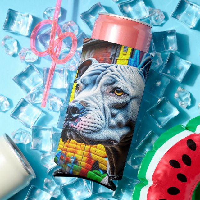 Rafraîchisseur Pour Canette Slim Graffiti Street Art City Pitbull Lover (Été in situ)