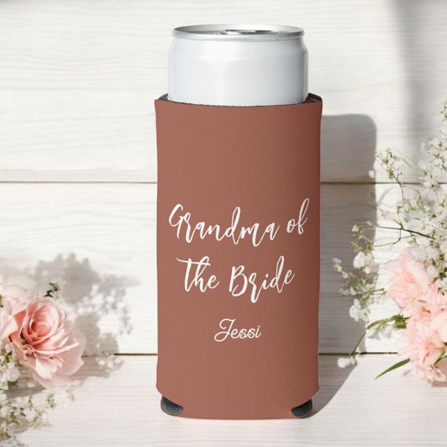 Rafraîchisseur Pour Canette Slim Grand-mère de la mariée Terre cuite Mariage (Créateur téléchargé)