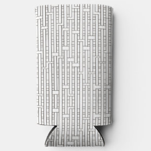 Rafraîchisseur Pour Canette Slim Grille industrielle noir et blanc moderne géométri