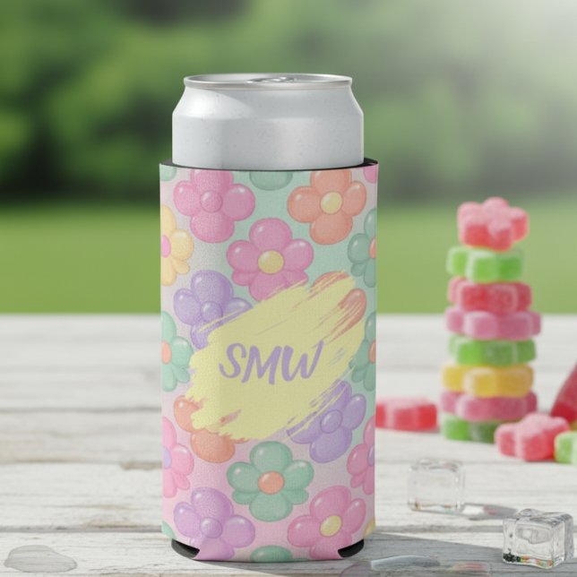 Rafraîchisseur Pour Canette Slim Gummy Candy Floral Personalized Slim Can Cooler (Gummy Candy Floral Personalized Slim Can Cooler)
