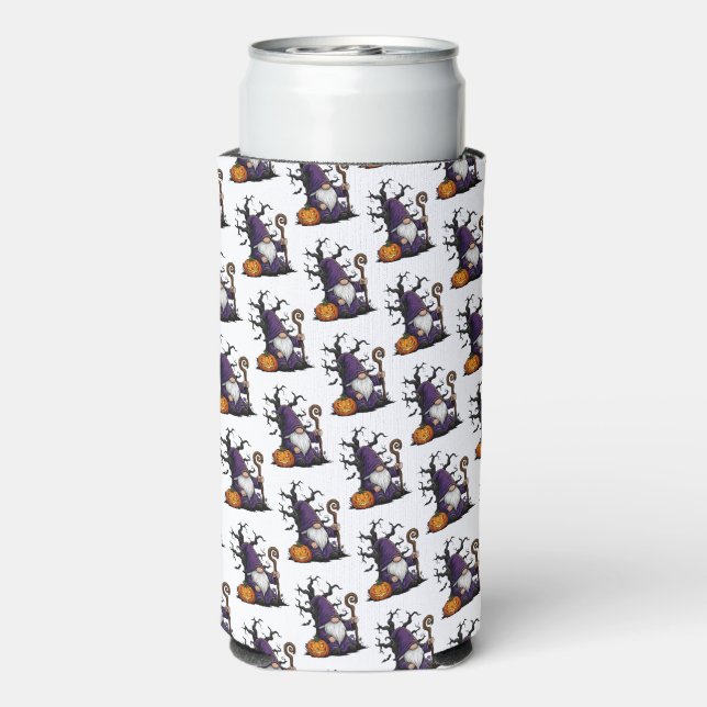 Rafraîchisseur Pour Canette Slim Halloween Gnome Koozie (Seltzer Verso)
