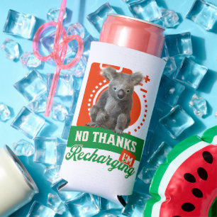 Rafraîchisseur Pour Canette Slim Humeur d'introverti de koala rechargeant drôle