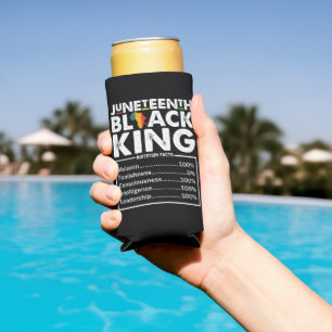 Rafraîchisseur Pour Canette Slim Informations nutritionnelles Juneteenth Black King