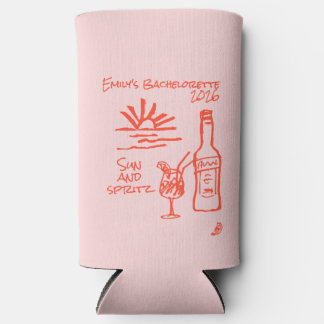 Rafraîchisseur Pour Canette Slim Invitation Soleil et Spritz pour l'Enterrement de 