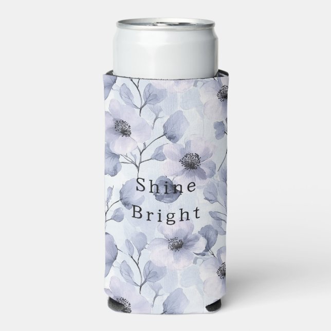 Rafraîchisseur Pour Canette Slim Jolies fleurs violettes (Seltzer Recto)