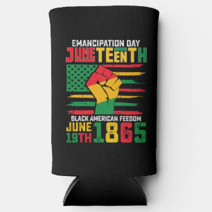Rafraîchisseur Pour Canette Slim Jour de l'émancipation de Juneteenth Liberté des N