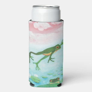 Rafraîchisseur Pour Canette Slim La Grenouille Verte Saute Dans L'Illustration De L