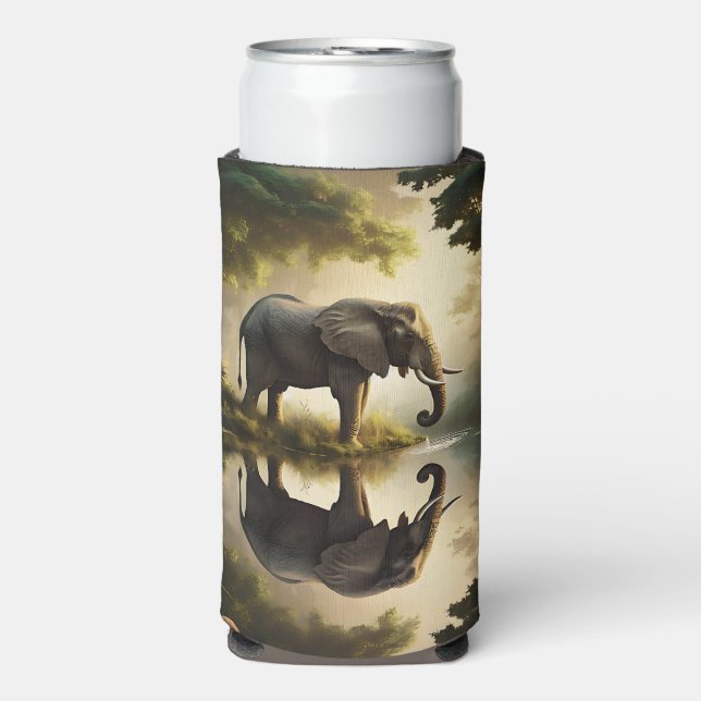 Rafraîchisseur Pour Canette Slim La réflexion d'un éléphant (Seltzer Recto)
