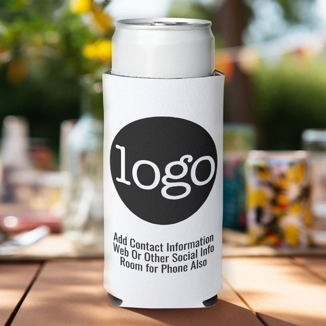 Rafraîchisseur Pour Canette Slim Logo commercial ou bureau de base Promotionnel Bla (Add Your Logo to this promotional can cooler - no minimum order required!)