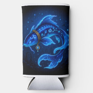 Rafraîchisseur Pour Canette Slim Lumenfin Néon Poisson Fantastique Bleu