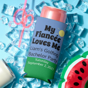 Rafraîchisseur Pour Canette Slim "Ma fiancée m'aime" Mariage de la fête de bacher d