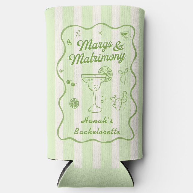 Rafraîchisseur Pour Canette Slim Margarita thème Bachelorette fête (Recto)