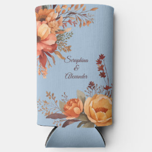 Rafraîchisseur Pour Canette Slim Mariage Floral Rustique Aquarelle d'Automne