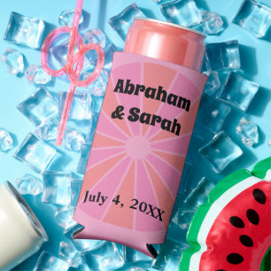Rafraîchisseur Pour Canette Slim Mariage minimaliste de pamplemousse rose été