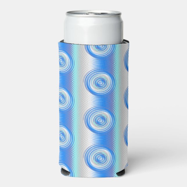 Rafraîchisseur Pour Canette Slim Métal circulaire bleu et gris (Seltzer Recto)