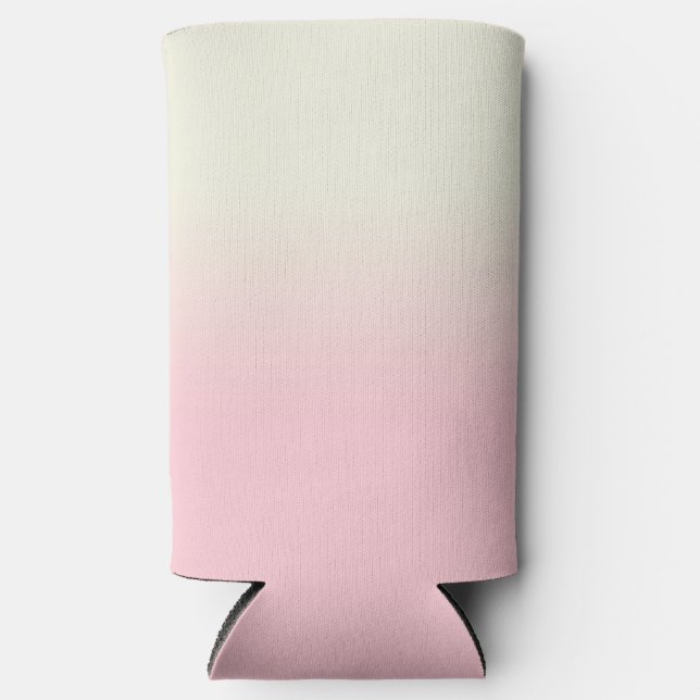 Rafraîchisseur Pour Canette Slim Moderne Blanc Pastel rose Ombre Gradient (Recto)