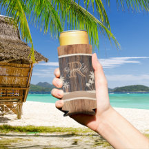 Monogramme de plage en ton de bois rustique