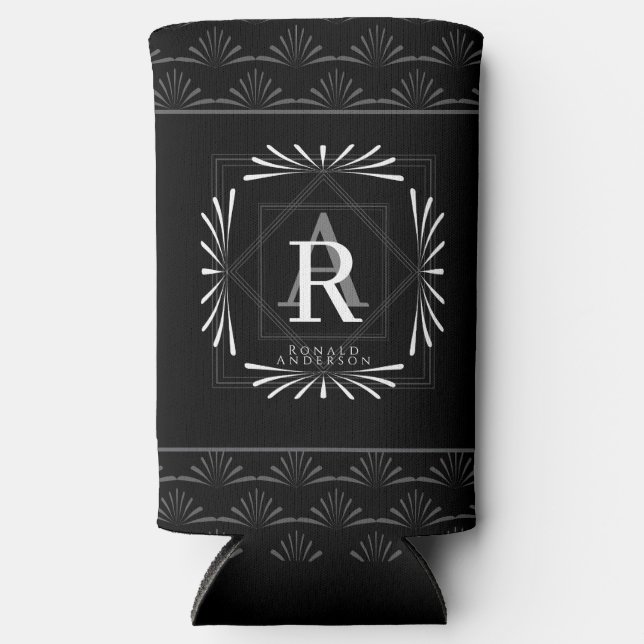 Rafraîchisseur Pour Canette Slim Monogramme noir cadre élégant (Recto)