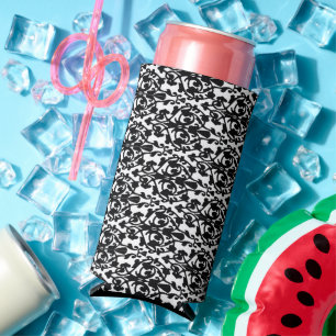 Rafraîchisseur Pour Canette Slim Motif damassé noir