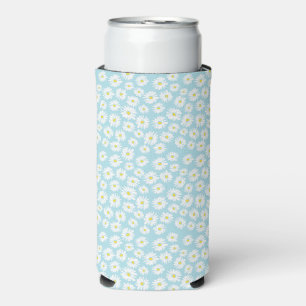 Rafraîchisseur Pour Canette Slim Motif de fleur jaune cyan blanc