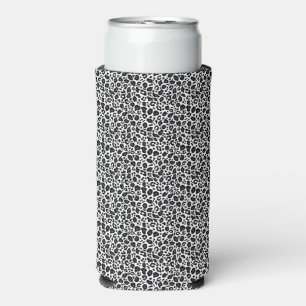 Rafraîchisseur Pour Canette Slim Motif de guépard léopard noir et blanc