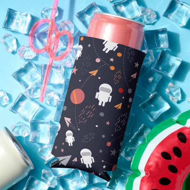 Rafraîchisseur Pour Canette Slim Motif de l'astronaute Doodle (Été in situ)